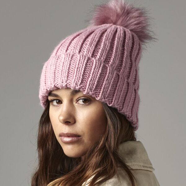Beechfield Verbier Fur Pop Pom Beanie Thumbnail